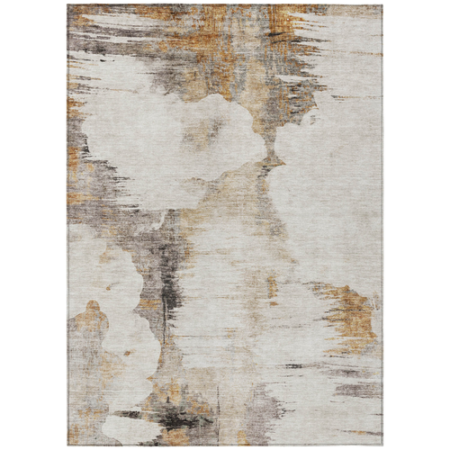 10' X 14' Beige Ivory And Taupe Abstract Washable Indoor Outdoor Area Rug