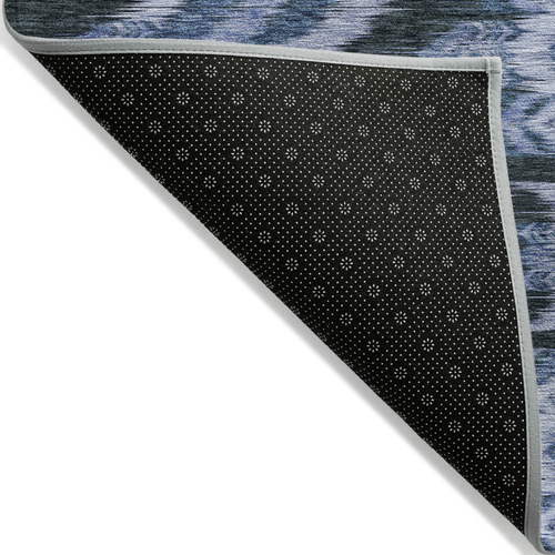 9' X 12' Denim Blue And Sky Blue Southwestern Washable Indoor Outdoor Area Rug