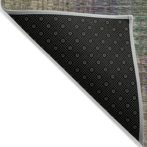10' X 14' Plum Olive Green And Lavender Abstract Washable Indoor Outdoor Area Rug