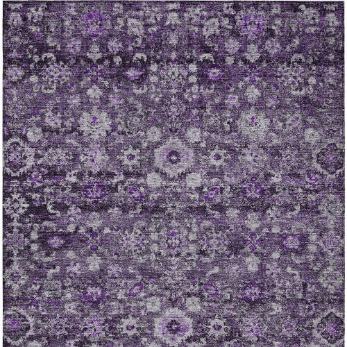 8' X 10' Purple Lilac And Lavender Oriental Washable Indoor Outdoor Area Rug