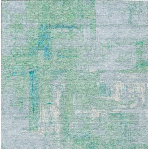 8' X 10' Sky Blue And Blue Abstract Washable Indoor Outdoor Area Rug