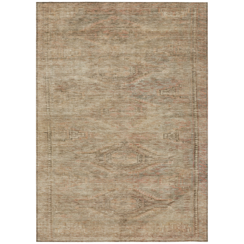 9' X 12' Beige And Taupe Aztec Washable Indoor Outdoor Area Rug