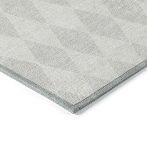 8' X 10' Ivory And Beige Geometric Washable Indoor Outdoor Area Rug