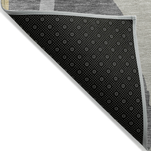 9' X 12' Black Gray And Tan Abstract Washable Indoor Outdoor Area Rug