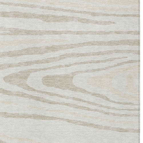 10' X 14' Ivory Beige And Taupe Faux Bois Washable Indoor Outdoor Area Rug