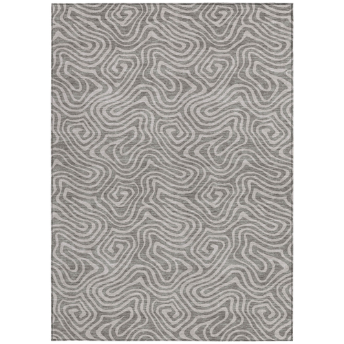 8' X 10' Taupe And Gray Abstract Washable Indoor Outdoor Area Rug