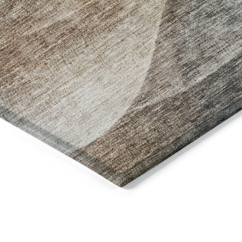 9' X 12' Khaki Black And Terra Cotta Abstract Washable Indoor Outdoor Area Rug