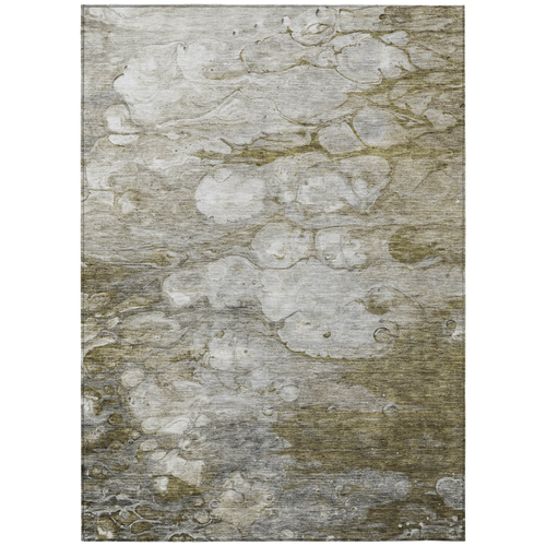 10' X 14' Brown Taupe And Ivory Abstract Washable Indoor Outdoor Area Rug