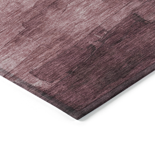 8' X 10' Mauve And Pink Striped Washable Indoor Outdoor Area Rug