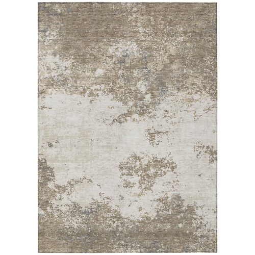 10' X 14' Taupe And Beige Abstract Washable Indoor Outdoor Area Rug