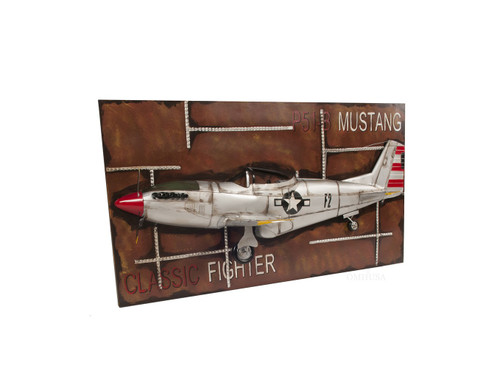Homeroots Home Decor c1943 Grey Mustang P51 Frame