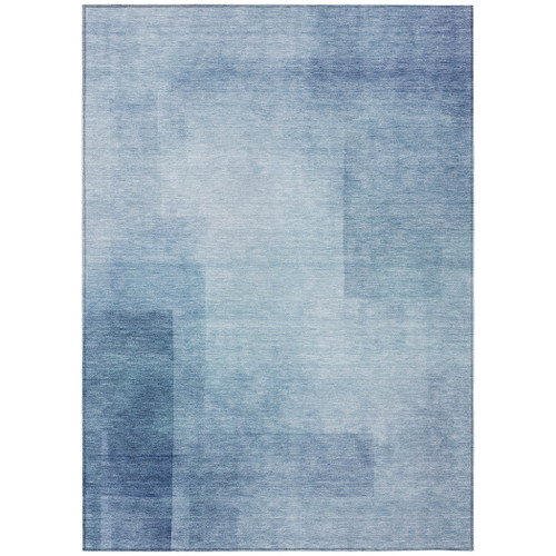10' X 14' Blue Geometric Washable Indoor Outdoor Area Rug