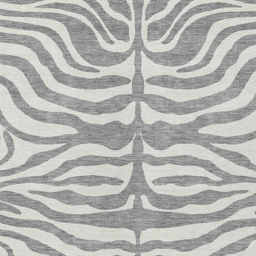 9' X 12' Gray And Ivory Animal Print Washable Indoor Outdoor Area Rug