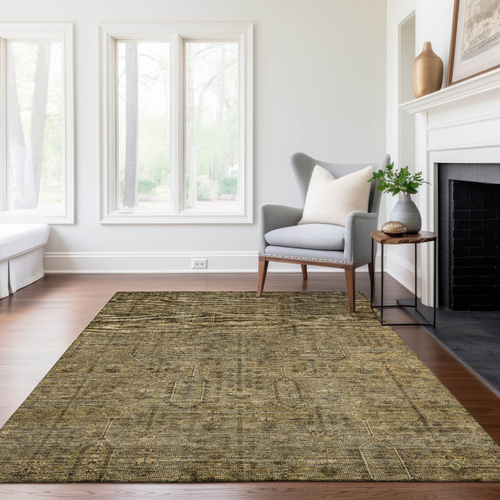 10' X 14' Brown And Beige Southwestern Washable Indoor Outdoor Area Rug