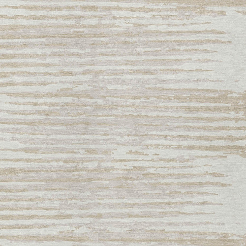 9' X 12' Ivory And Beige Striped Washable Indoor Outdoor Area Rug Transitional Style - Ivory, Beige Color