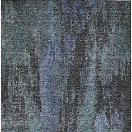 10' X 14' Blue And Gray Abstract Washable Indoor Outdoor Area Rug
