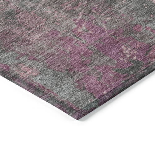 8' X 10' Blush Gray And Mauve Abstract Washable Indoor Outdoor Area Rug