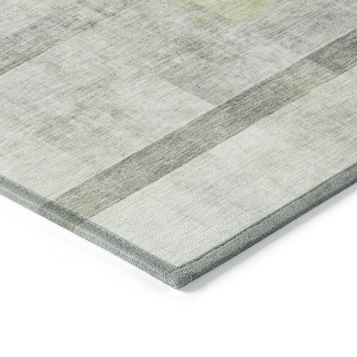 9' X 12' Olive Green Ombre Washable Indoor Outdoor Area Rug