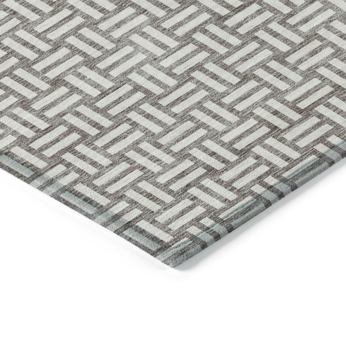 8' X 10' Taupe And Gray Geometric Washable Indoor Outdoor Area Rug
