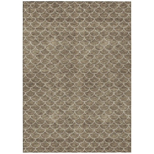 10' X 14' Brown And Beige Geometric Washable Indoor Outdoor Area Rug Transitional Style - Brown, Beige Color