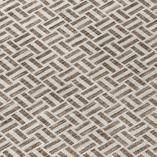 10' X 14' Brown And Beige Geometric Washable Indoor Outdoor Area Rug Transitional Style - Brown, Beige Color