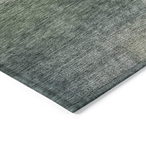 8' X 10' Olive Green And Gray Abstract Washable Indoor Outdoor Area Rug