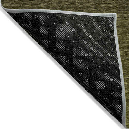10' X 14' Olive Green And Charcoal Abstract Washable Indoor Outdoor Area Rug