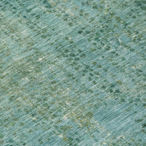 9' X 12' Teal Blue And Ivory Abstract Washable Indoor Outdoor Area Rug - Teal Blue, Ivory