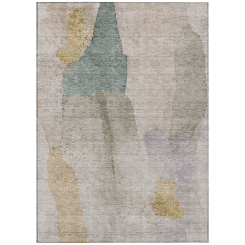 8' X 10' Beige And Taupe Abstract Washable Indoor Outdoor Area Rug - Beige, Taupe