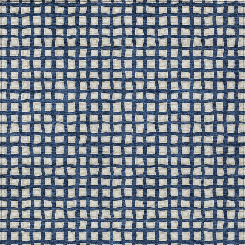 8' X 10' Navy Blue And Ivory Geometric Washable Indoor Outdoor Area Rug - Navy Blue, Ivory