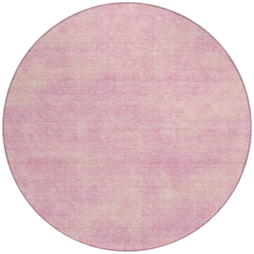 8' Pink Round Washable Indoor Outdoor Area Rug