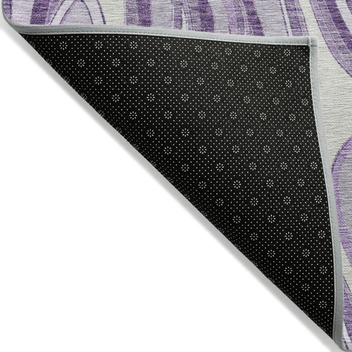 10' X 14' Lavender Purple And Ivory Abstract Washable Indoor Outdoor Area Rug