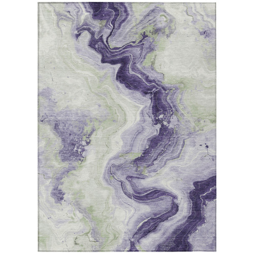10' X 14' Lavender And Mint Green Abstract Washable Indoor Outdoor Area Rug