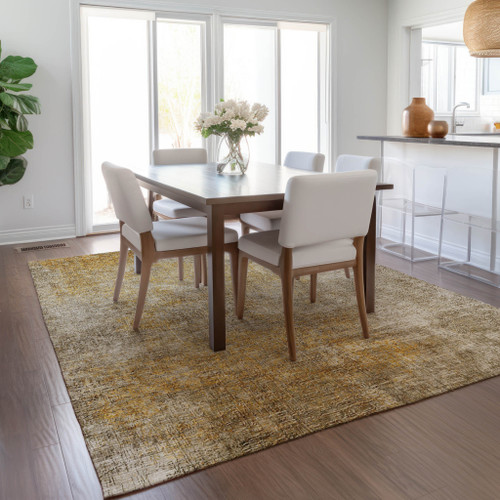 3' X 5' Beige Taupe And Ivory Abstract Washable Indoor Outdoor Area Rug