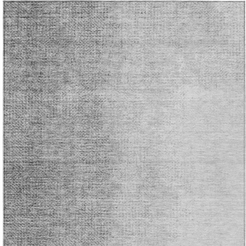 3' X 5' Gray And Silver Abstract Washable Indoor Outdoor Area Rug