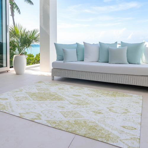 3' X 5' Beige Tan And Ivory Moroccan Washable Indoor Outdoor Area Rug