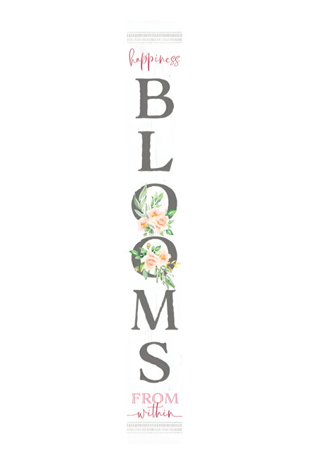 72" White Solid Wood Blooms Welcome Porch Sign