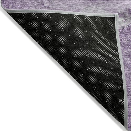 3' X 5' Lilac Abstract Washable Non Skid Indoor Outdoor Area Rug