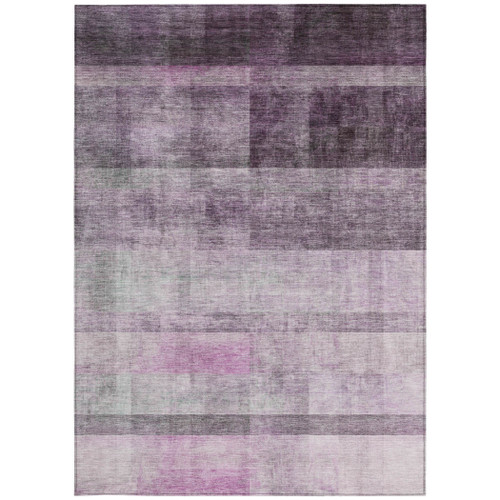 5' X 8' Purple Ombre Washable Non Skid Indoor Outdoor Area Rug