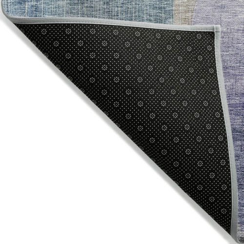 3' X 5' Blue Green And Purple Abstract Washable Indoor Outdoor Area Rug