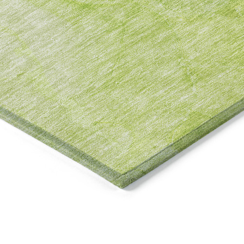 3' X 5' Artichoke Green And Lime Green Nautical Washable Indoor Outdoor Area Rug