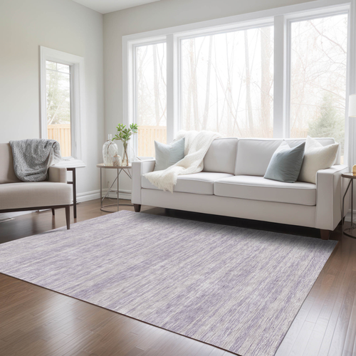3' X 5' Lavender And Lilac Abstract Washable Indoor Outdoor Area Rug