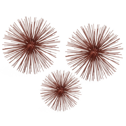 Homeroots Home Decor Red Large Spiked Sphere, 10 x 10 x 10 inches
