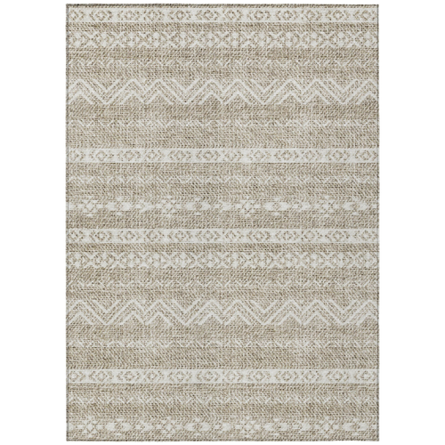 3' X 5' Beige And Ivory Southwestern Washable Indoor Outdoor Area Rug