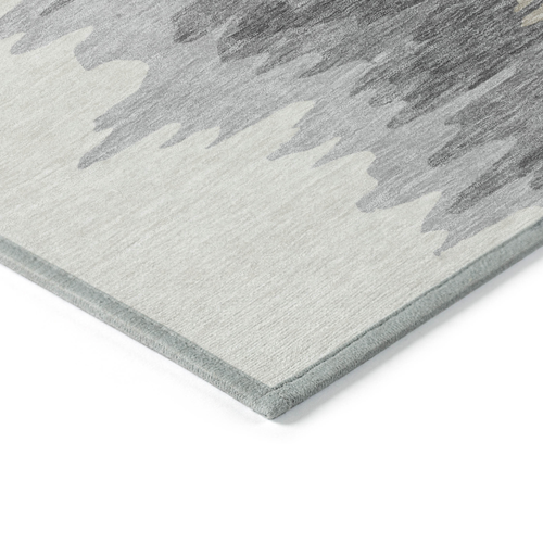 5' X 8' Black Gray And Ivory Abstract Washable Indoor Outdoor Area Rug