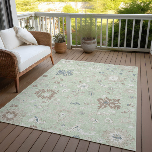 Floral Washable Indoor Outdoor Area Rug