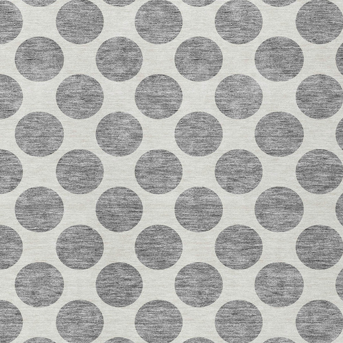 5' X 8' Gray And Ivory Polka Dot Washable Indoor Outdoor Area Rug