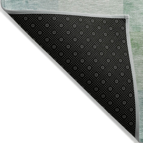 3' X 5' Blue Geometric Washable Indoor Outdoor Area Rug