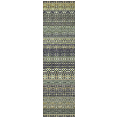 8' Runner Sage Striped Washable Non Skid Indoor Outdoor Runner Rug