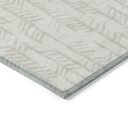 5' X 8' Ivory And Beige Tribal Washable Indoor Outdoor Area Rug